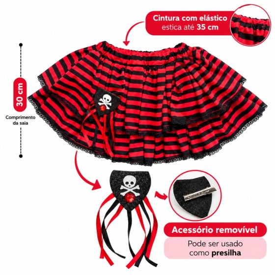 Saia Pirata Infantil Fantasia Halloween