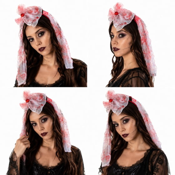Tiara Véu de Noiva Múmia para Halloween