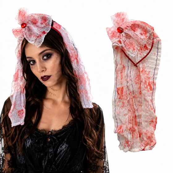 Tiara Acessório Véu de Noiva Múmia Halloween Cosplay Tiara Acessório Véu de Noiva Múmia Halloween Cosplay