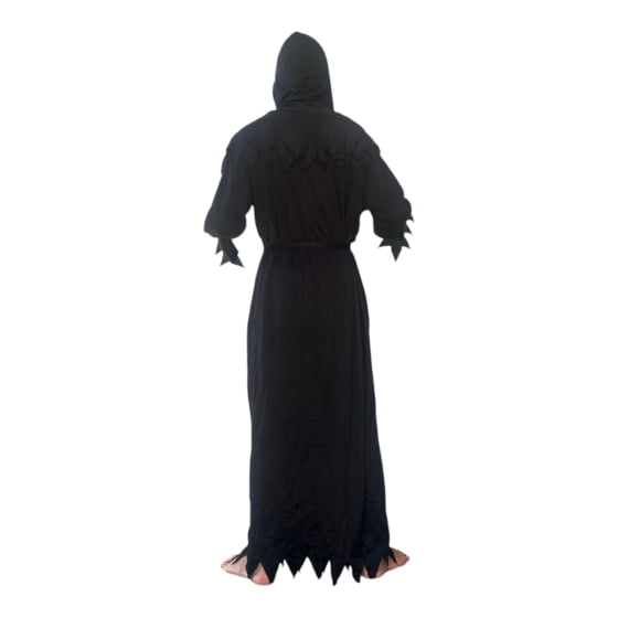 Tunica Preta com Capuz Solto Halloween Adulto