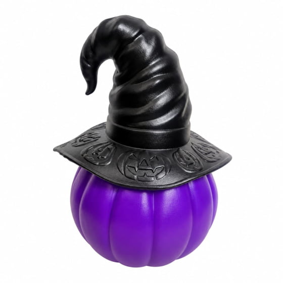 Abóbora Bruxinha com Chapéu Decoração de Halloween Escolha a Cor