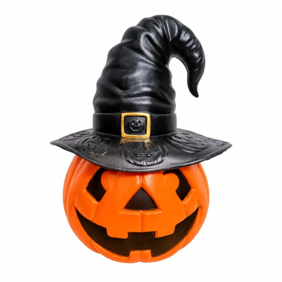 Abóbora Bruxinha com Chapéu Decoração de Halloween Escolha a Cor