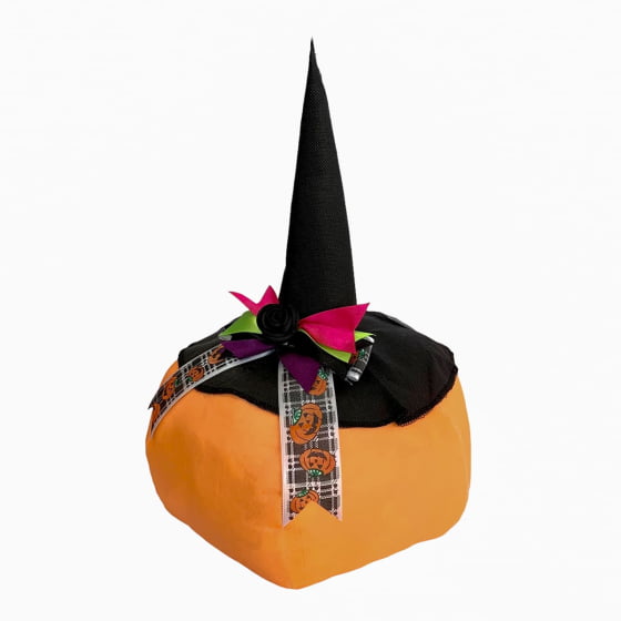 Abóbora de Tecido Pequena para Decoração de Halloween