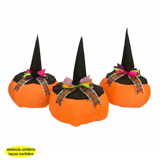 Abóbora de Tecido Pequena para Decoração de Halloween