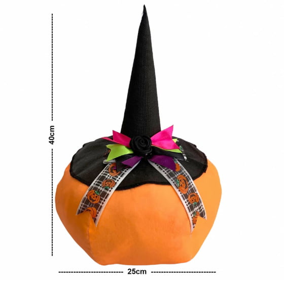 Abóbora de Tecido Pequena para Decoração de Halloween