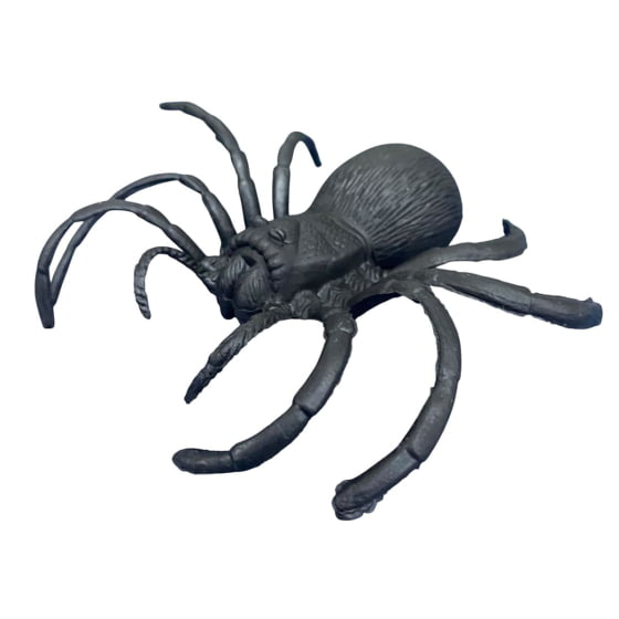 Aranha de Borracha Grande Preta Realista Decoração de Halloween