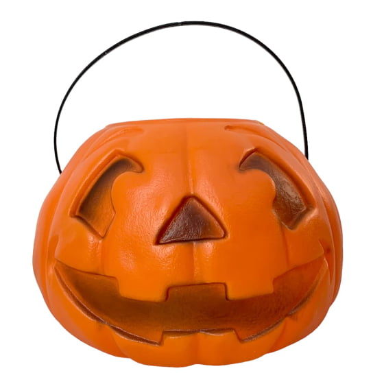 Balde Abóbora Grande Decoração Halloween Promoção Kit com 2