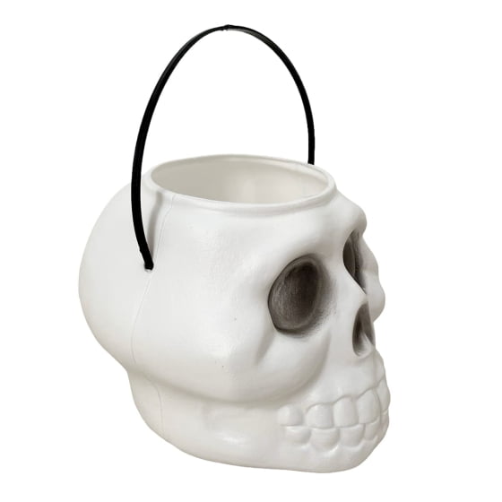 Balde Decorativo Esqueleto Crânio Halloween