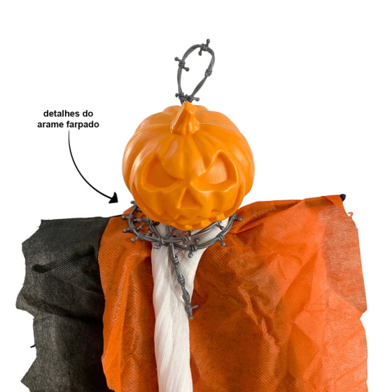 Boneco Decorativo Halloween com Arame Farpado