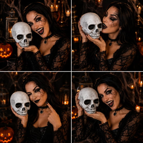 Crânio Caveira de Plástico para Decoração de Halloween