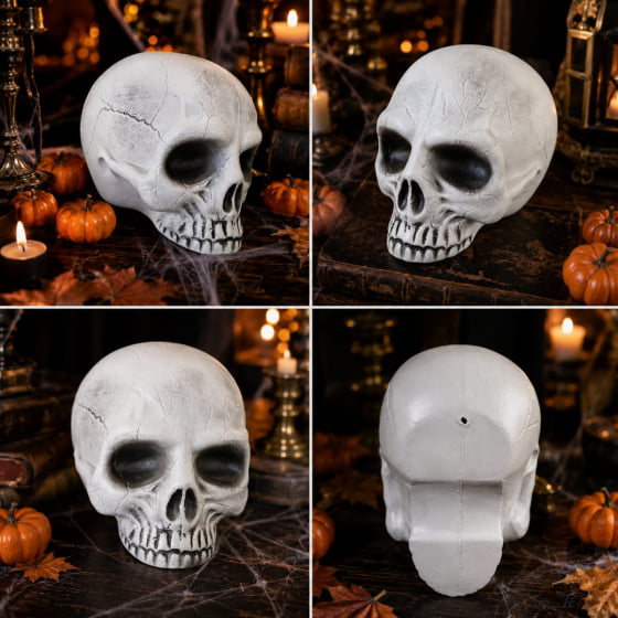Crânio Caveira de Plástico para Decoração de Halloween