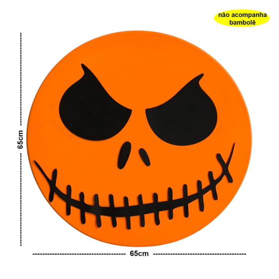 Capa para Bambolê Decorativa Abóbora Terror Halloween