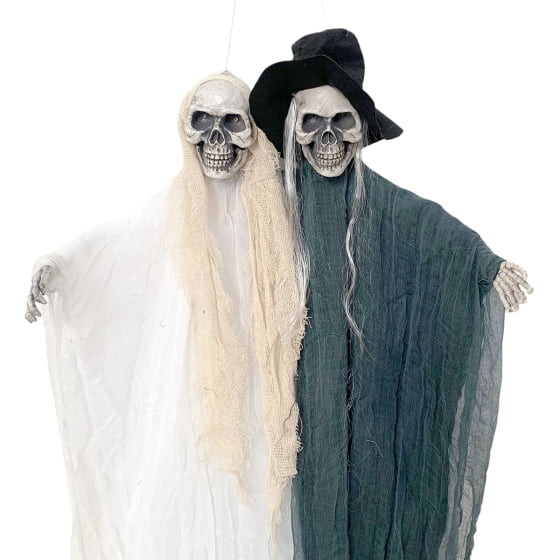 Casal Caveira Esqueleto Decoração Terror Halloween