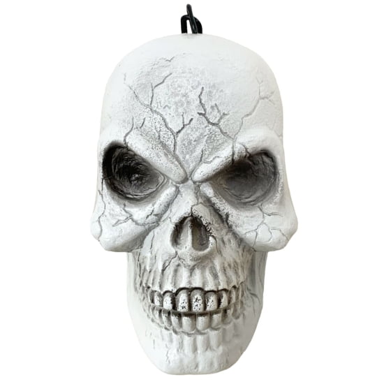 Caveira Cabeça Crânio Esqueleto na Corrente Branco
