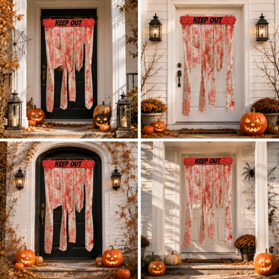 Cortina Decorativa Sangrenta Apocalipse Zumbi Halloween