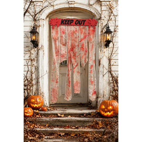 Cortina Decorativa Sangrenta Apocalipse Zumbi Halloween