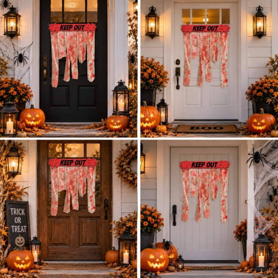 Cortina Decorativa Sangrenta Apocalipse Zumbi Halloween