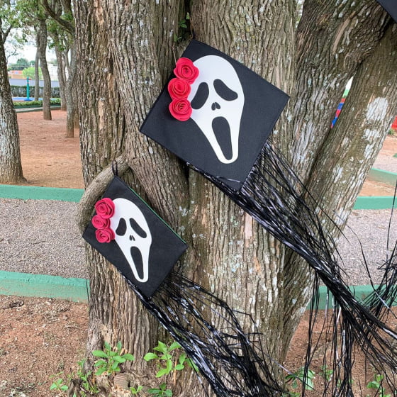 Decoração De Halloween Fantasma Pânico Menina Kit C/3 Barato