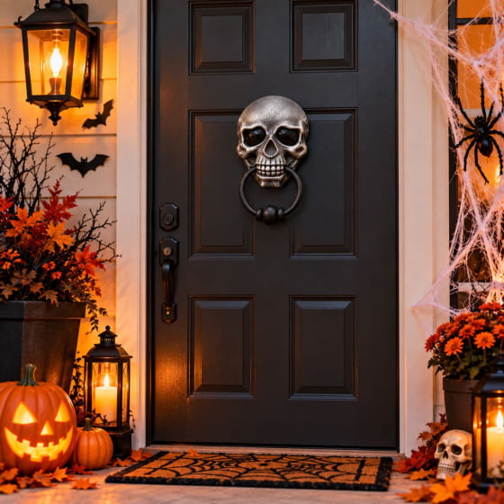 Enfeite de Porta Caveira Skull Door Knocker Escolha a Cor