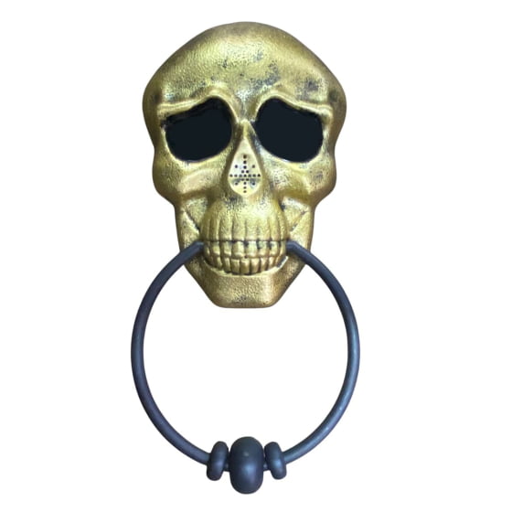 Enfeite de Porta Caveira Skull Door Knocker Pisca e Fala