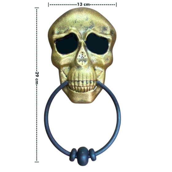 Enfeite de Porta Caveira Skull Door Knocker Pisca e Fala