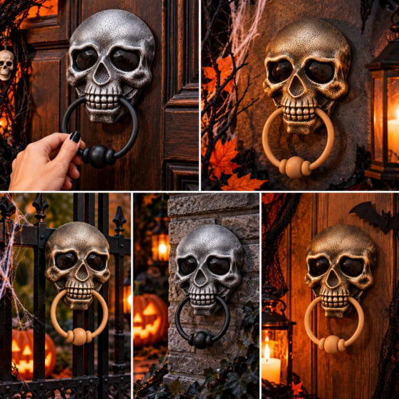 Enfeite de Porta Caveira Skull Door Knocker Escolha a Cor