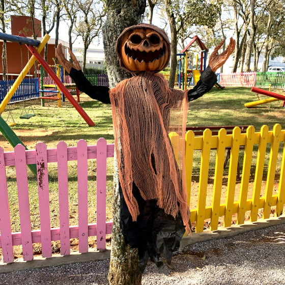 Enfeite Decoração Halloween Abóbora Fantasma com Som e Led