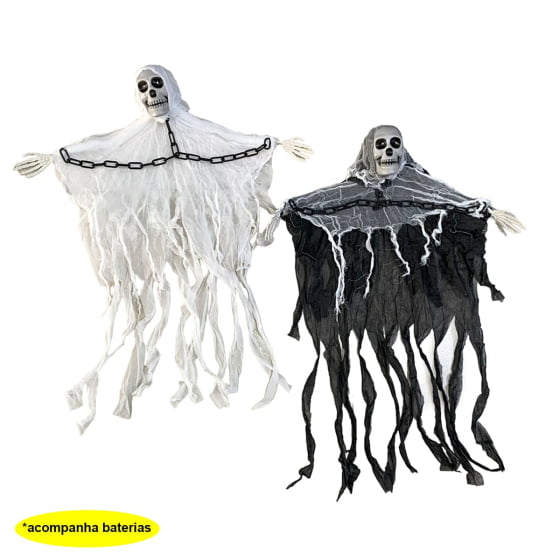 Enfeite Decorativo Assustador de Halloween Fantasma Caveira