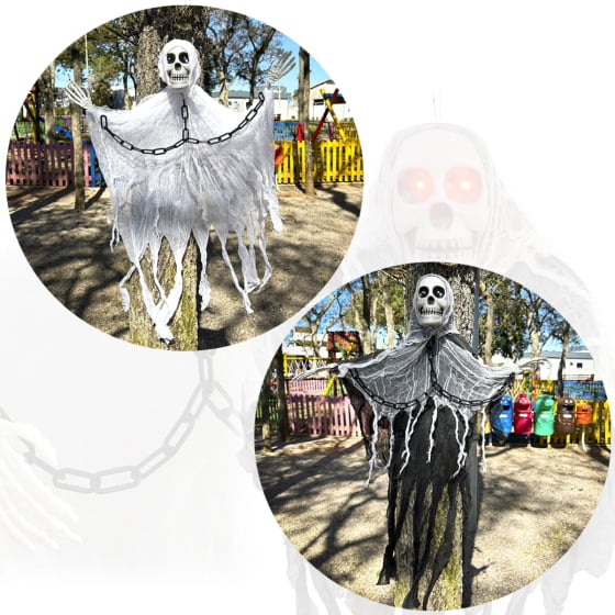 Enfeite Decorativo Assustador de Halloween Fantasma Caveira