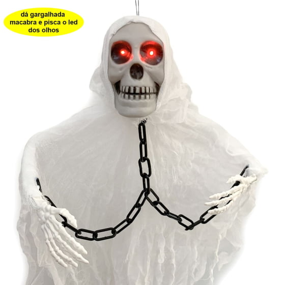 Enfeite Decorativo Assustador de Halloween Fantasma Caveira