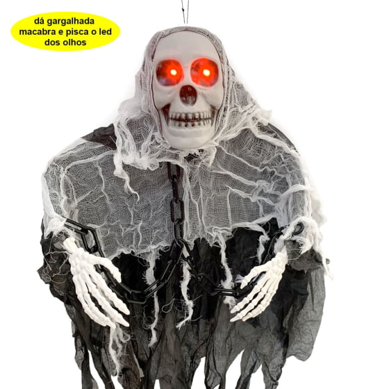 Enfeite Decorativo Assustador de Halloween Fantasma Caveira