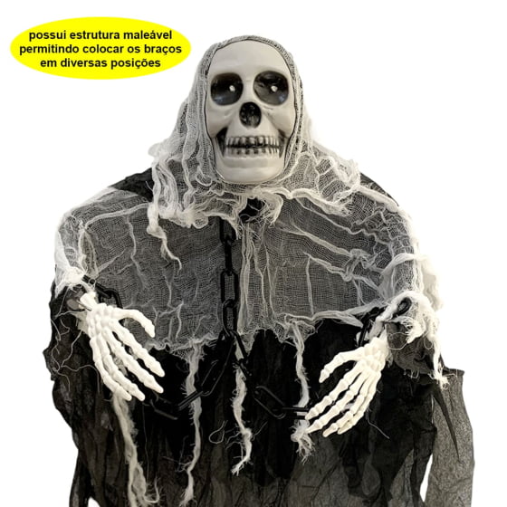 Enfeite Decorativo Assustador de Halloween Fantasma Caveira