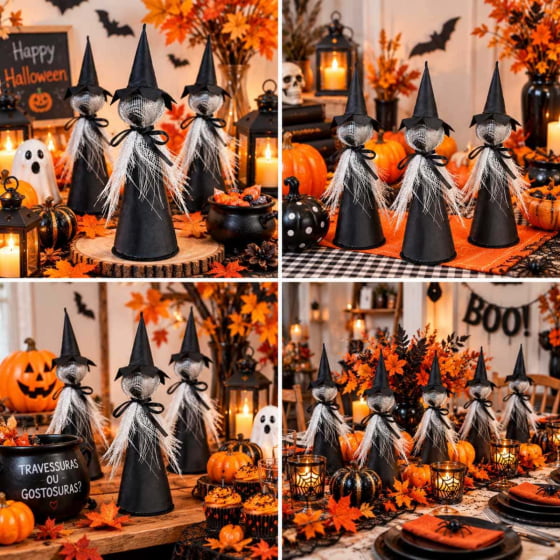 Enfeite Decorativo Bruxinha de Halloween