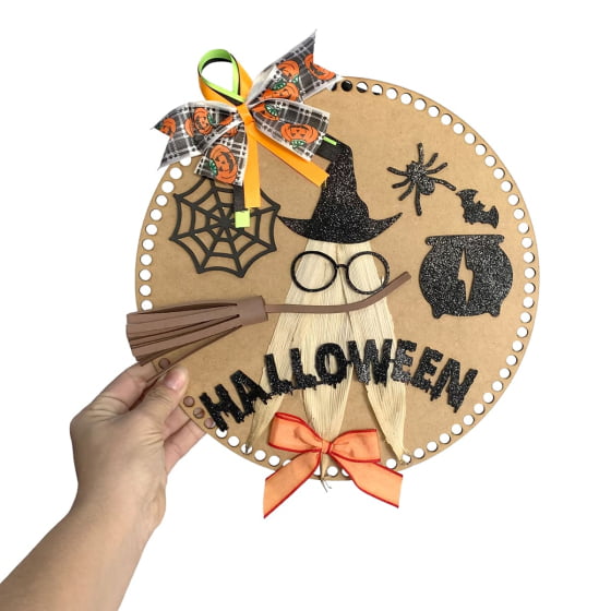 Enfeite Decorativo MDF Bruxinha Halloween