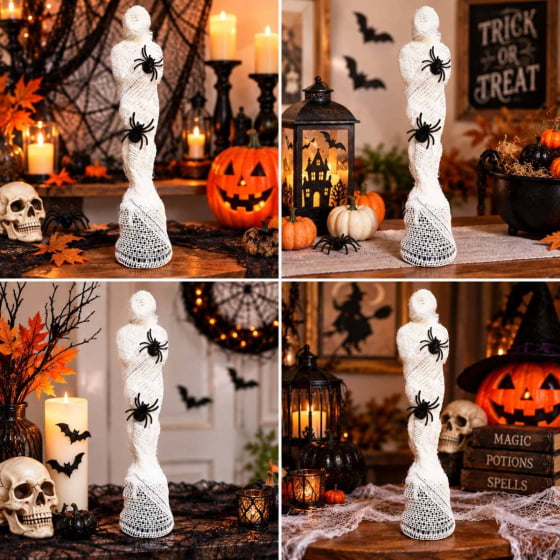Enfeite Decorativo Troféu Múmia Halloween 34 cm