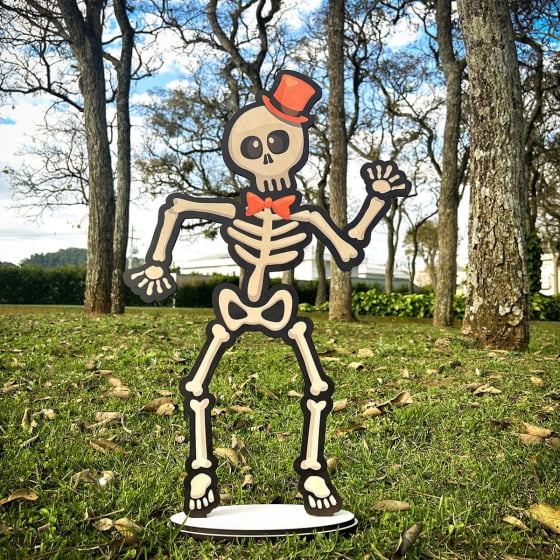 Enfeite Esqueleto Decorativo Halloween em MDF