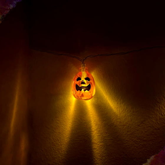 Enfeite Halloween Varal de Abóbora com Led