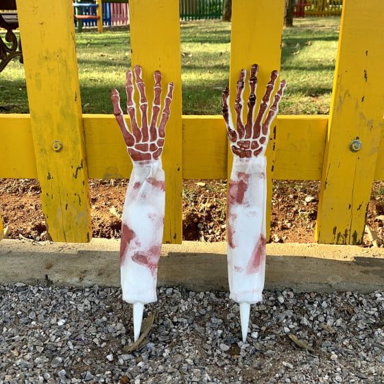 Enfeite Mão Esqueleto Caveira Halloween