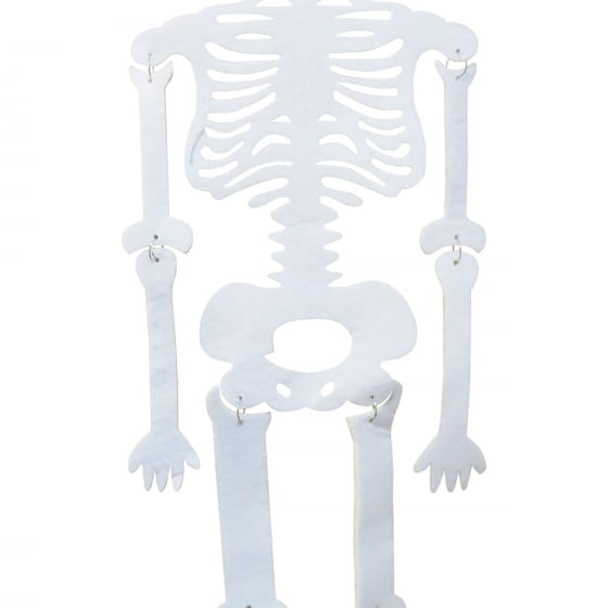 Esqueleto Caveira Feltro Decoração de Halloween