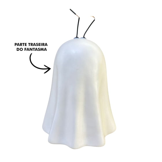 Fantasma Boo Plástico Branco com Soquete Decoração de Halloween