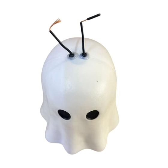 Fantasma Boo Plástico Branco com Soquete Decoração de Halloween