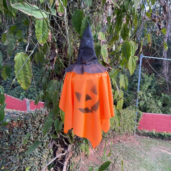 Fantasminha Abóbora Laranja Halloween
