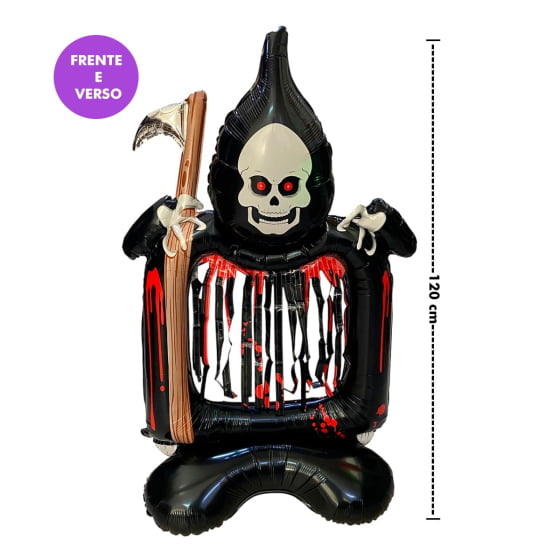 Kit 3 Balão Metalizado Inflável Gigante Decoração Halloween