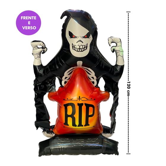 Kit 3 Balão Metalizado Inflável Gigante Decoração Halloween