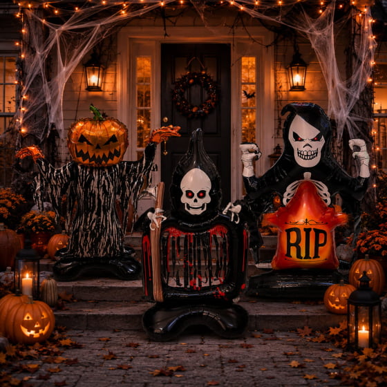 Kit 3 Balões Metalizados Gigantes para Halloween