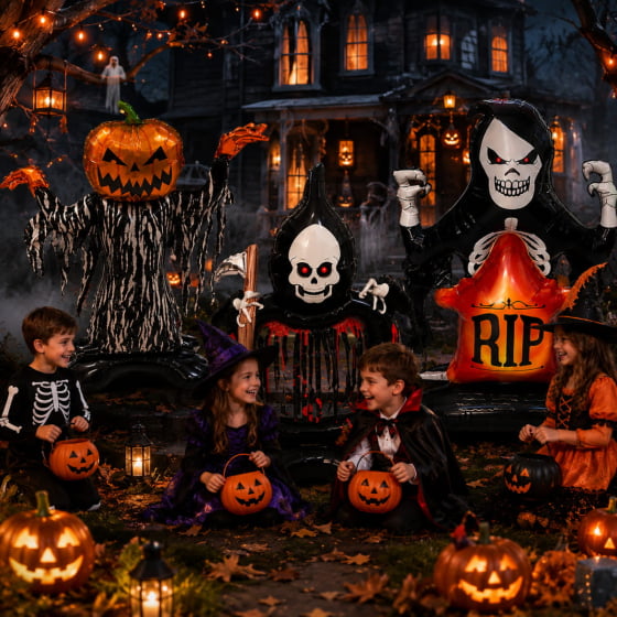 Kit 3 Balões Metalizados Gigantes para Halloween