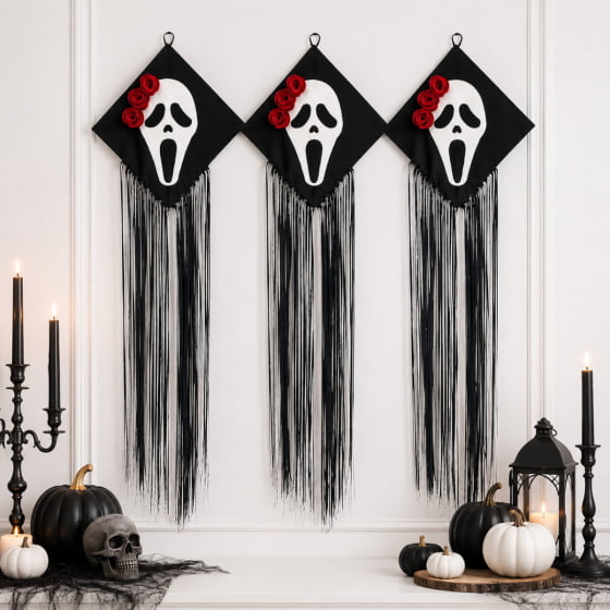 Kit 3 Fantasma Pânico Menina Decoração de Halloween Kit 3 Fantasma Pânico Menina Decoração de Halloween
