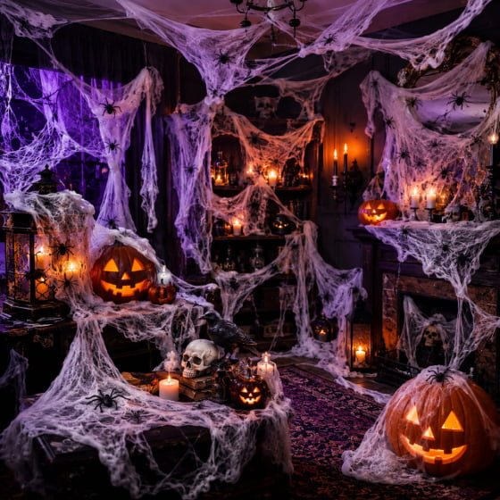 Kit Com 5 Teia De Aranha Decoração Halloween Homem Aranha