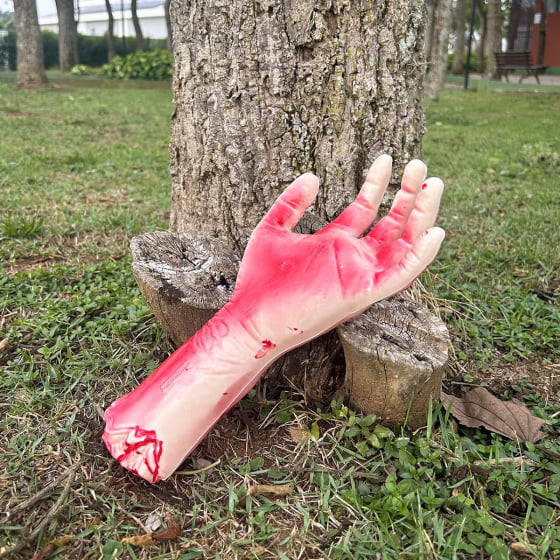 Mão Sangrenta Decepada Decoração Terror Halloween