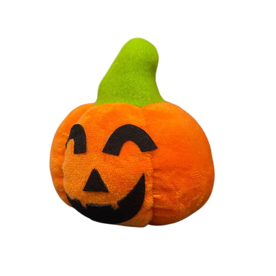 Mini Abóbora Pelúcia Laranja Decoração de Halloween